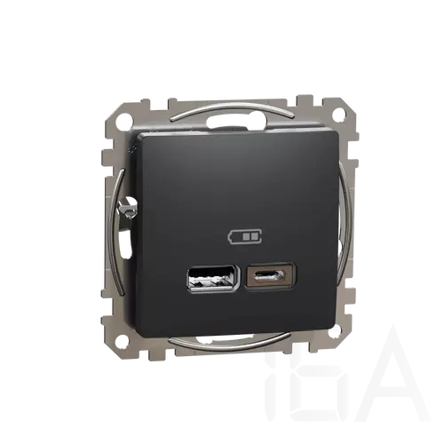 Schneider ÚJ SEDNA Dupla USB töltő, A+C, 2.4A, antracit, SDD114402