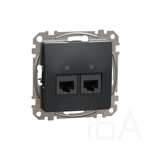 Schneider ÚJ SEDNA 2xRJ45 Cat5e UTP aljzat, antracit, SDD114452