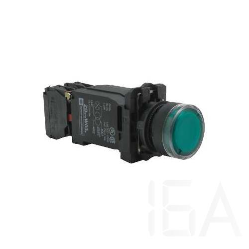Schneider Világító nyomógomb + transzforátor, zöld, 220-240V, XB5AW3345