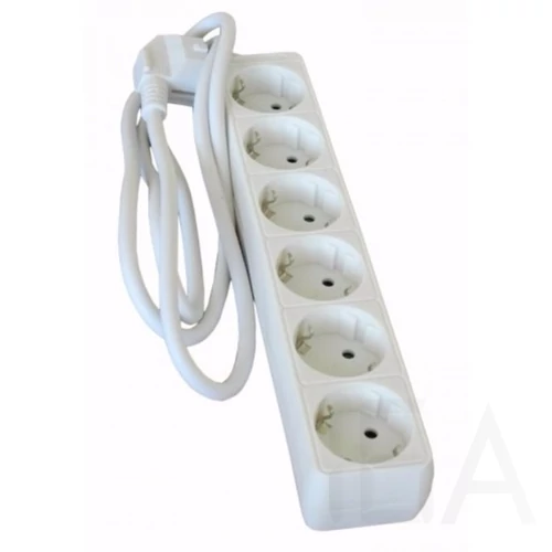 Stilo Hálózati elosztó, 6-os, kapcsoló nélküli, 3 méter vezetékkel STI956