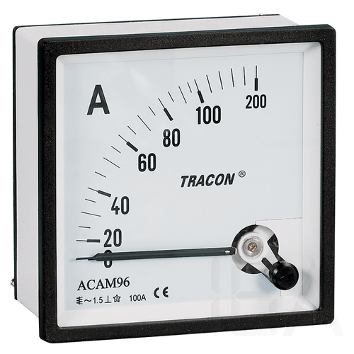 Tracon táblaműszer Váltakozó áramú   méréshez, cserélhető skálalappal 48×48mm, 5A AC, ACAM48-5