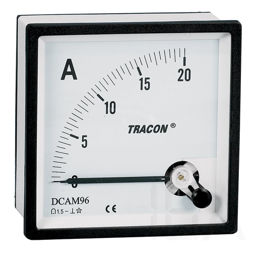 Tracon táblaműszer Közvetlen egyenáramú árammérő 48×48mm, 20mA DC, DCAM48-0,02