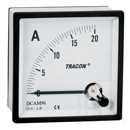 Tracon táblaműszer Közvetlen egyenáramú árammérő 96×96mm, 20A DC, DCAM96-20