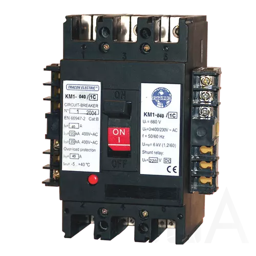 Tracon Kompakt megszakító, 230V AC feszültségcsökkenési kioldóval, KM1-063/2