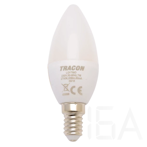 Tracon Gyertya burájú LED fényforrás, tejüveg, LGY7W