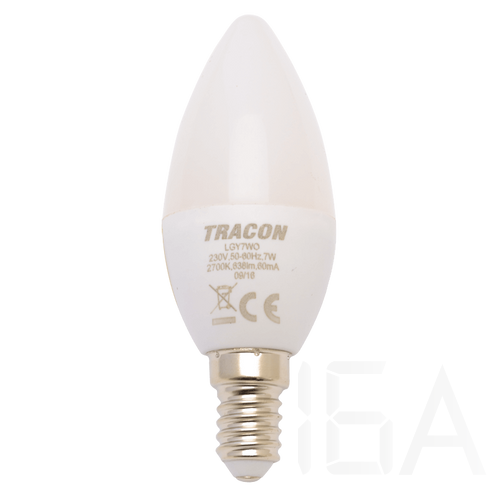 Tracon Gyertya burájú LED fényforrás, tejüveg, LGY7NW