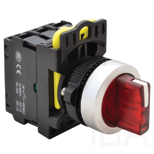 Tracon Világítókaros kapcsoló, piros, LED, háromállású, rugóvissza, NYK3-SL34R