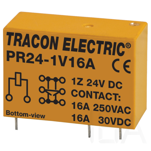 Tracon Print relé 1xCO érintkező 16A 24V DC, PR24-1V16A