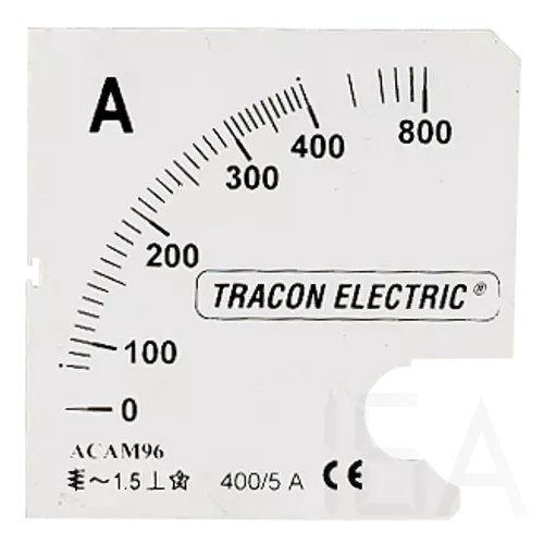 Tracon táblaműszer Skálalap 0-800 (1600) A, SCALE-AC72-800/5A
