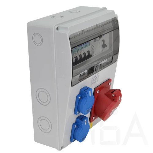 Tracon ipari doboz szerelt, vezetékezett, kismegszakítóval és Fí-relével 2x(5P32A) dugalj, IP44, TDB10-11MV