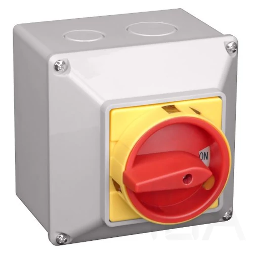 Tracon Tokozott főkapcsoló, lakatolható, BE-KI, 63A, 4P, 18.5kW, 64x64mm, TKFL-63T