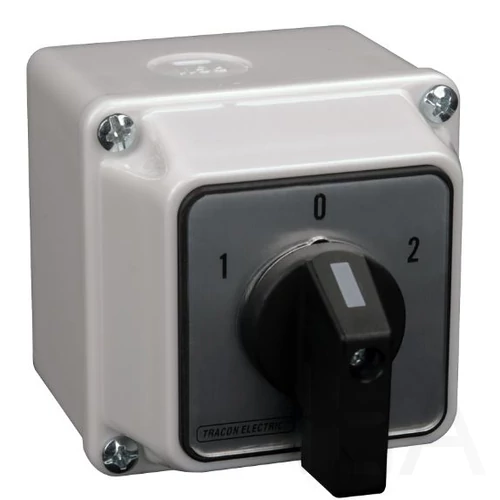 Tracon Tokozott közvetlen irányváltó motor főkapcsoló, 1-0-2, 20A, 5.5kW, 48x48mm, TKM-20/NT65