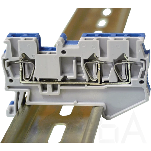 Tracon Háromkapcsos, sínre szerelhető sorkapocs, rugós, kék, TSKB1/3K