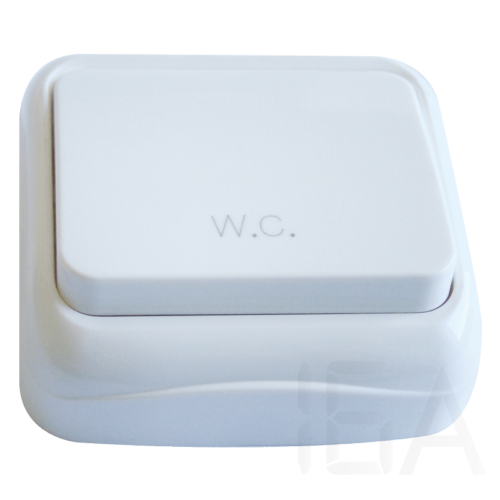 Tracon Falon kívüli nyomókapcsoló WC felirattal (tapétakapcsoló) 10AX/250VAC IP20 (N101), Tracon TTK-04W