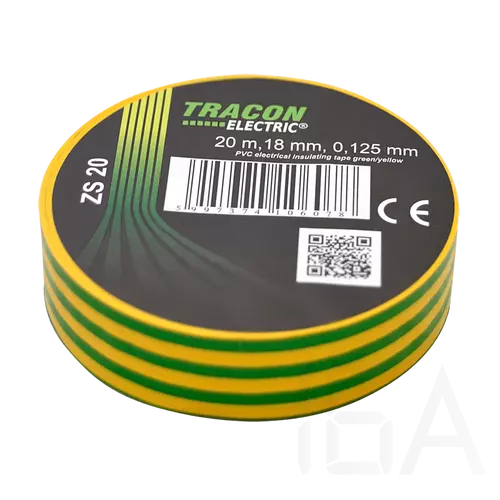 Tracon  ZS20 Szigetelőszalag, zöld/sárga