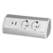 ORNO Asztalba süllyeszthető elosztó irodai, 2db 230V-os dugaljal, 2x USB töltő (A+C típusú, 2,4A) fehér-ezüst, OR-GM-9039(GS)/WG