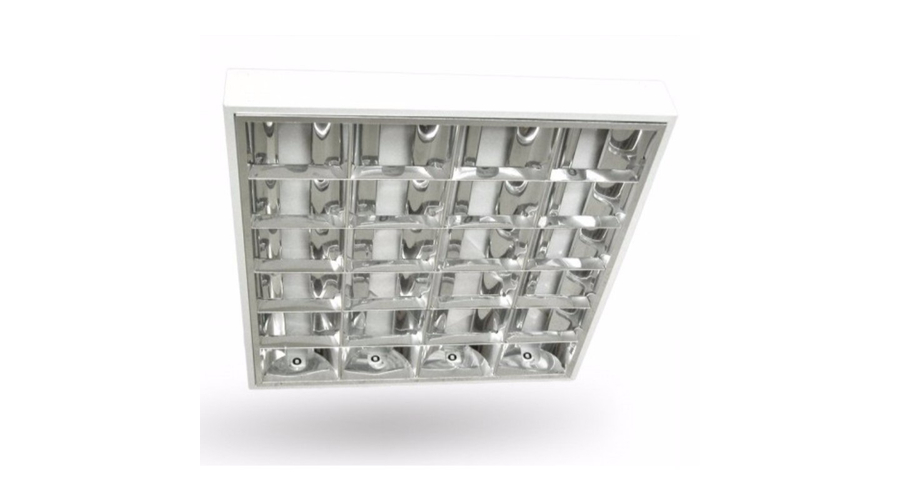 DeLux Tükrös rácsos falon kívüli lámpa, LED fénycsőhöz szerelt, üres, 4x18W, T8 kiváltó, DEL1502