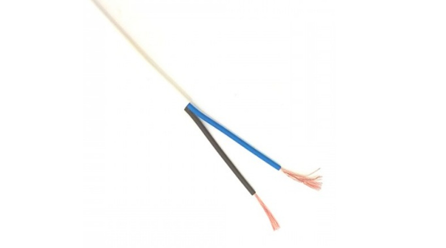 MTL kábel 2x0.75mm2, több eres, réz, lapos vezeték, H03VVH2-F, 300/300V, fehér, 100m-es kiszerelés